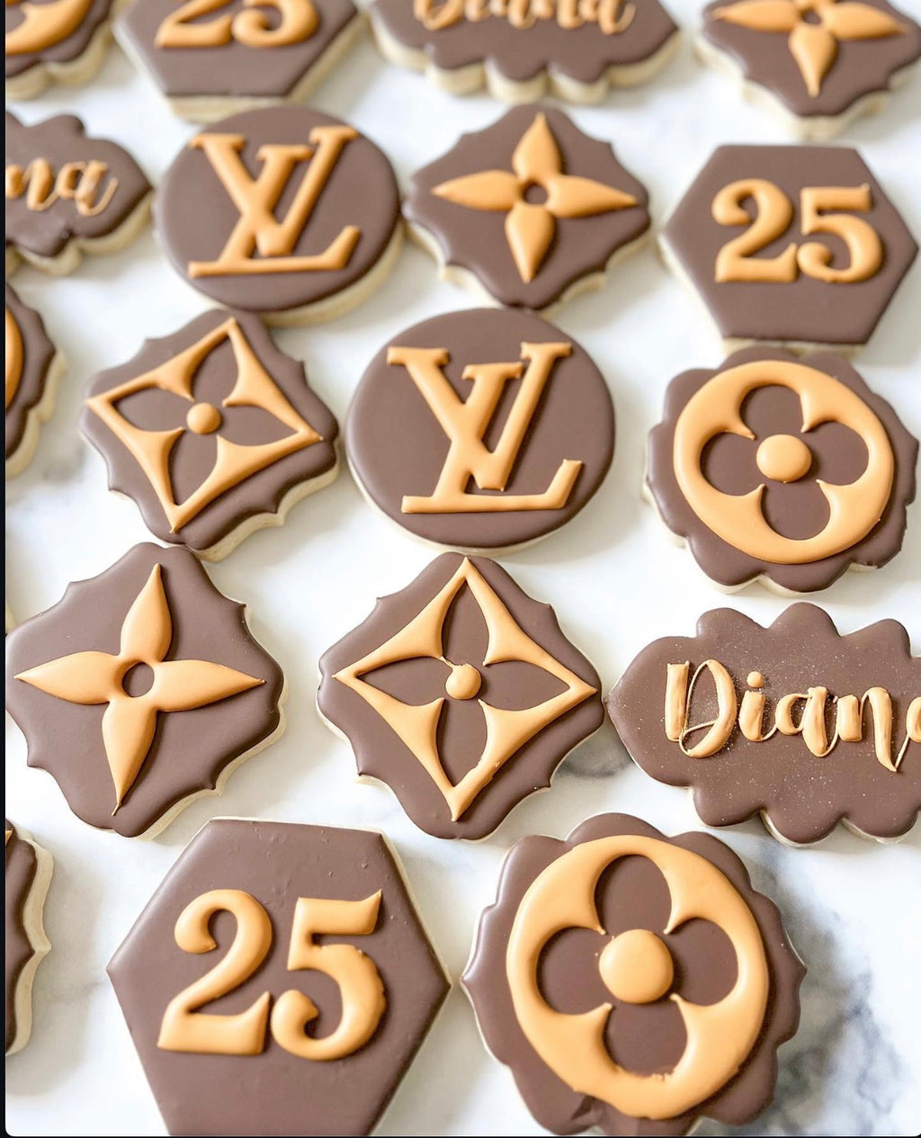 Designer Louis Vuitton inspired custom sugar cookies