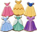 Custom princess dress sugar cookies